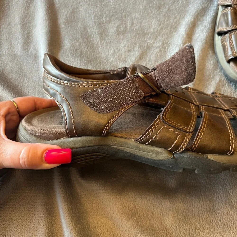 Men's Earth Spirit Brown Fisherman Strap Casual Sandals, Size 9